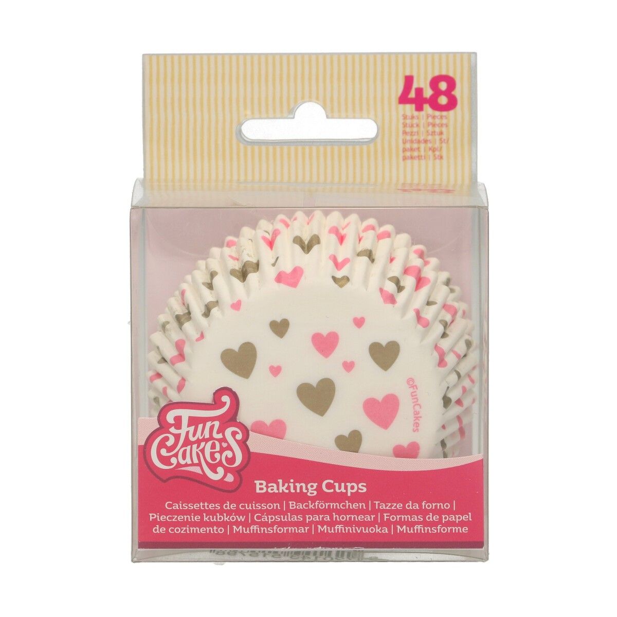 FunCakes Muffinsformer Hjerter -rosa og beige- pk/48