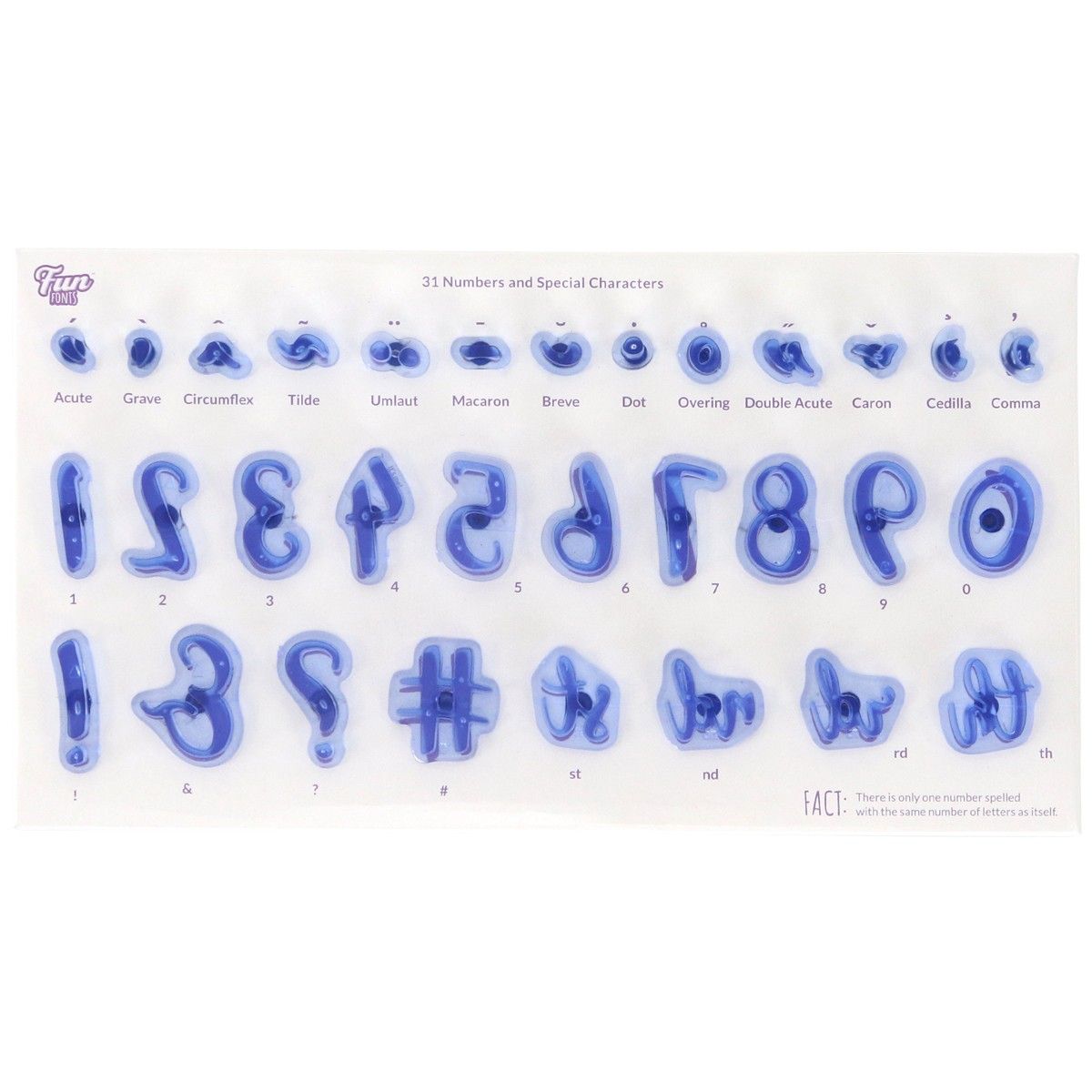 PME Fun Fonts - Tall og Spesialtegn, Stempelsett