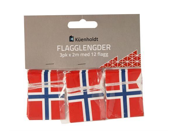 Flagglenke eller flagglengde med norske flagg, 3x2 meter