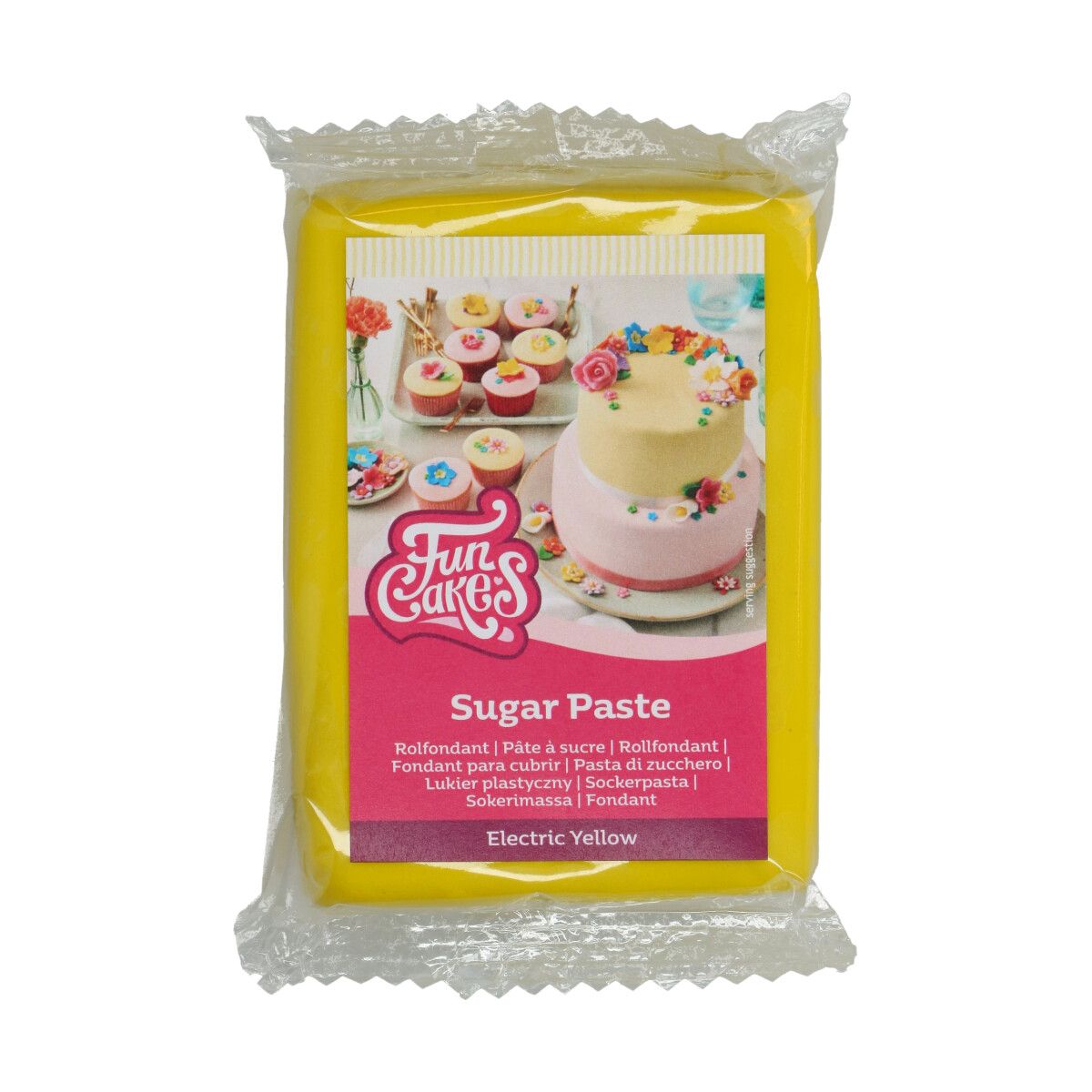 Elektrisk gul fondant fra FunCakes, 250g