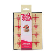 FunCakes Sjokolade Dekorasjoner -Gaver hvit/rød- pk/12