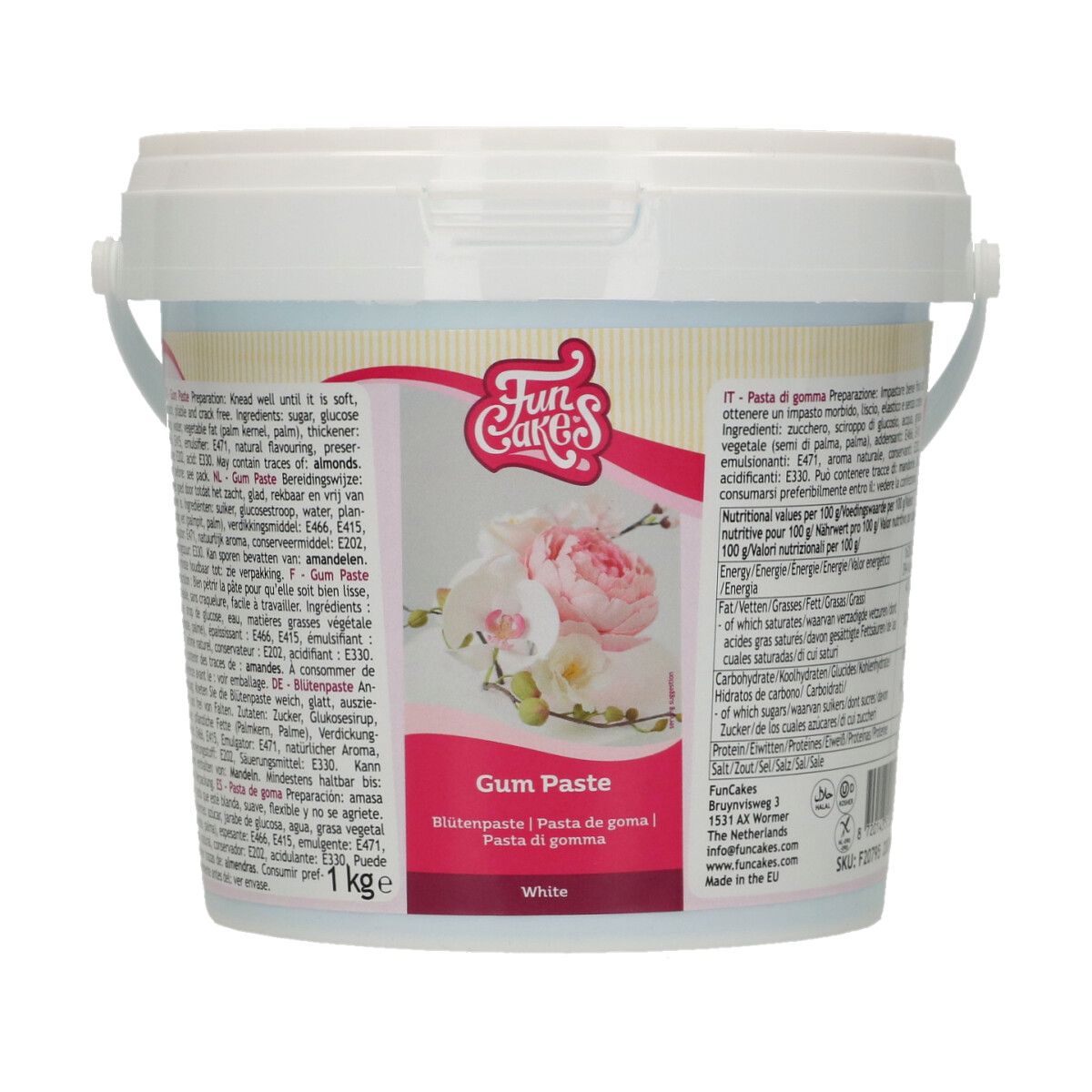 FunCakes Gum Paste Hvit -1kg-