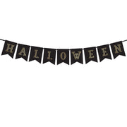 PartyDeco Halloweenbanner - svart