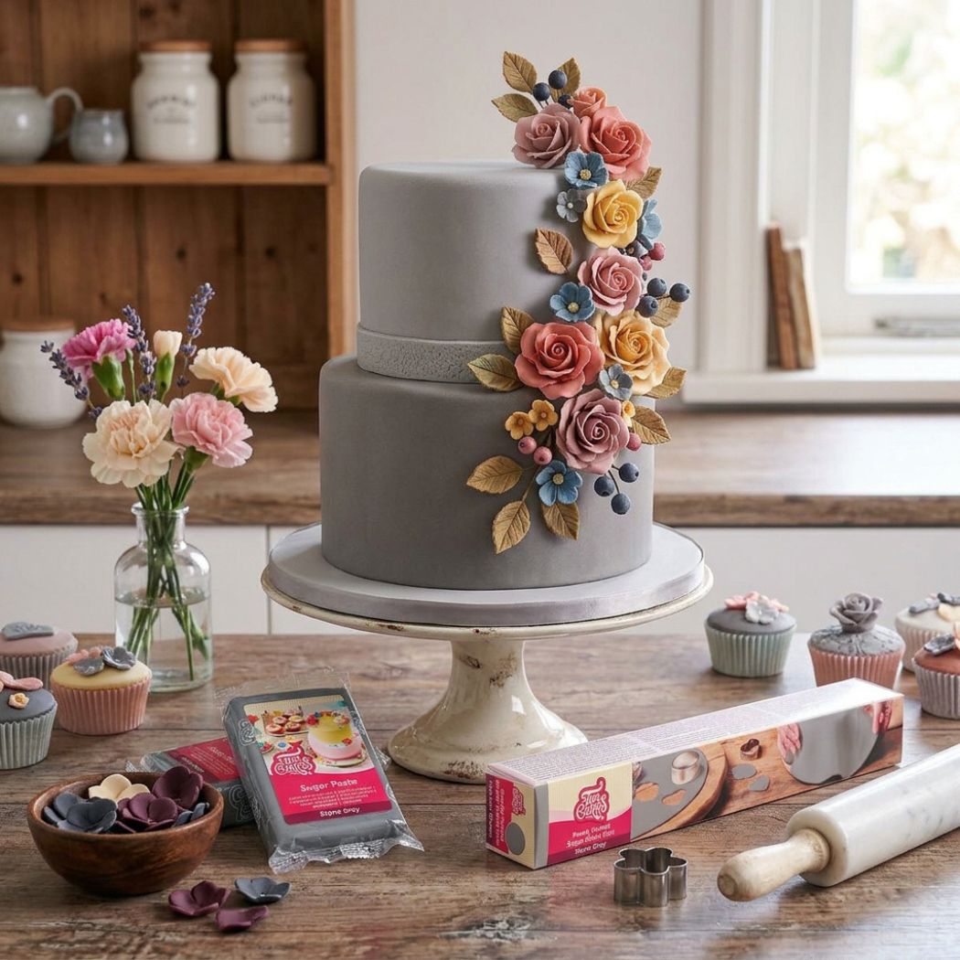 Grått fondantlokk