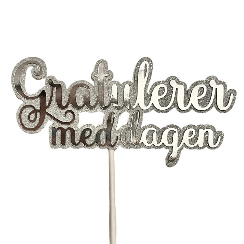 Kaketopp bursdag gratulerer med dagen sølv