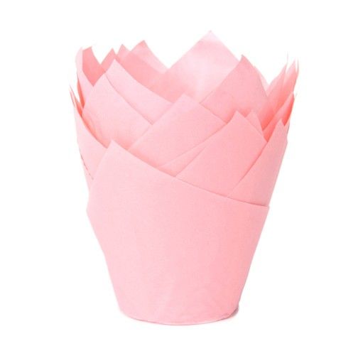 Babyrosa muffinsform tulipan fra House of Marie pk/36