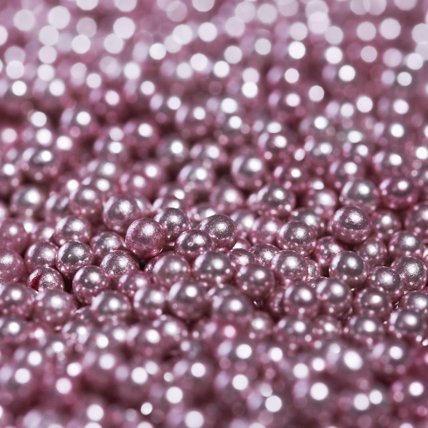 Happy Sprinkles Sukkerperler Metallic Rosa