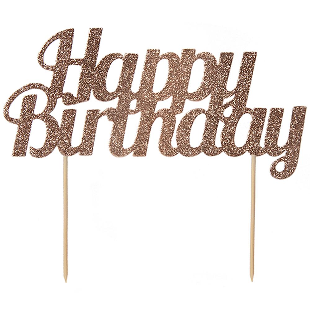 Kaketopp "Happy Birthday" -Rosegull-