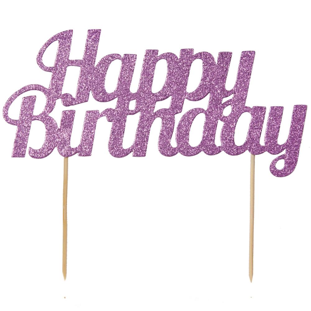 Kaketopp "Happy Birthday" -Rosa-