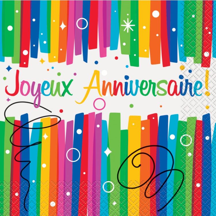 Joyeux Anniversaire servietter