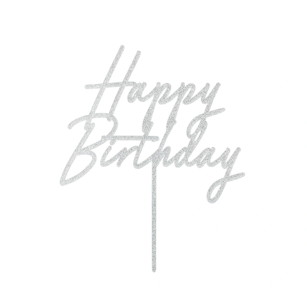 kaketopp sølv glitter happy birthday