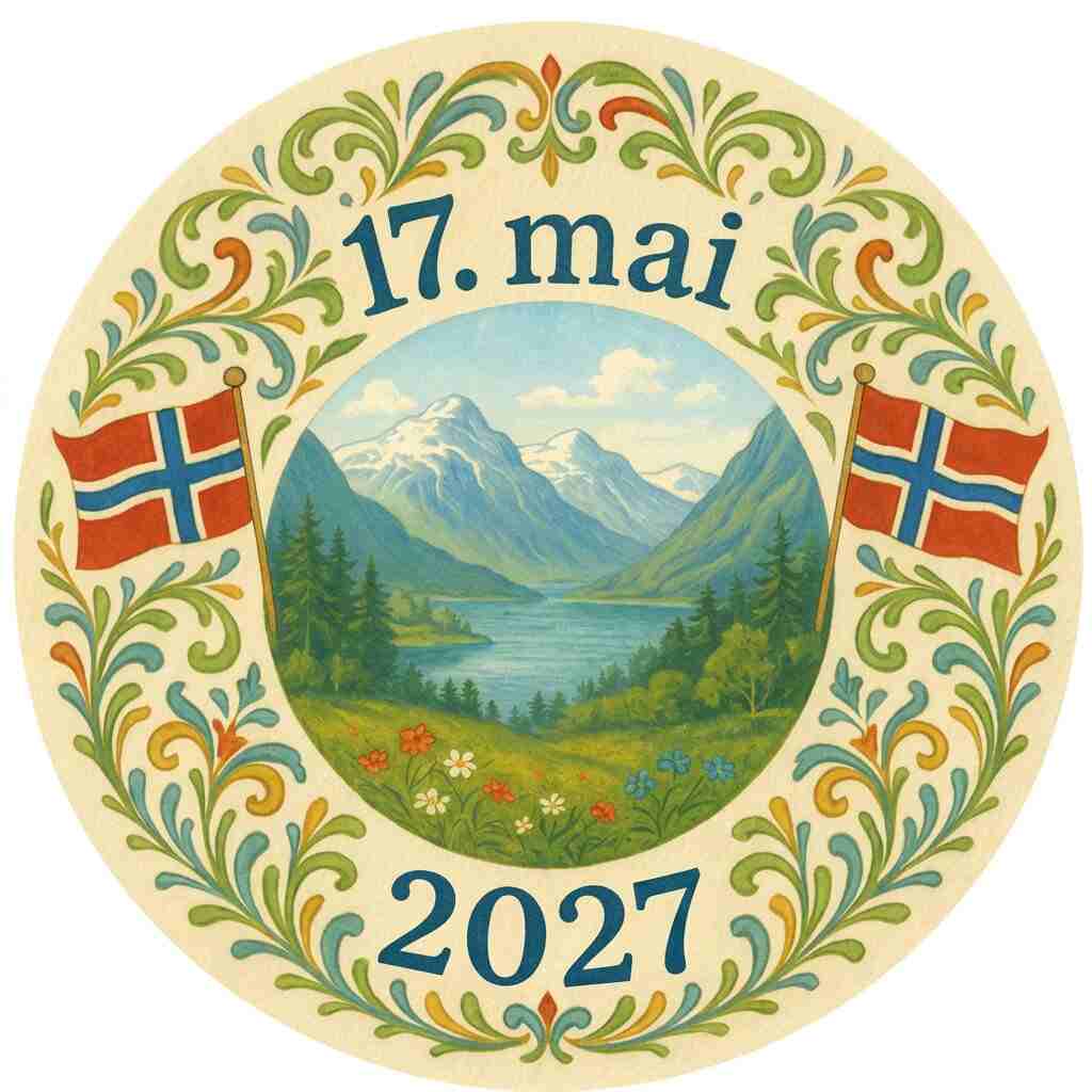 Kakebilde -17.mai 2027- Rund 20cm