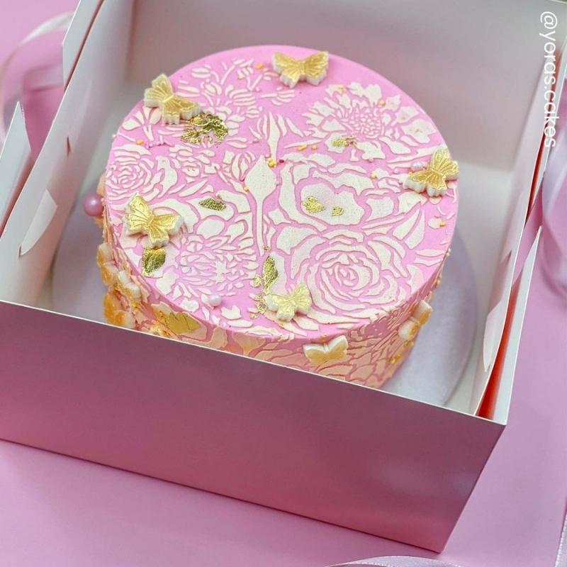 Kakeeske med vindu -Babyrosa- 25x25x15cm pk/1