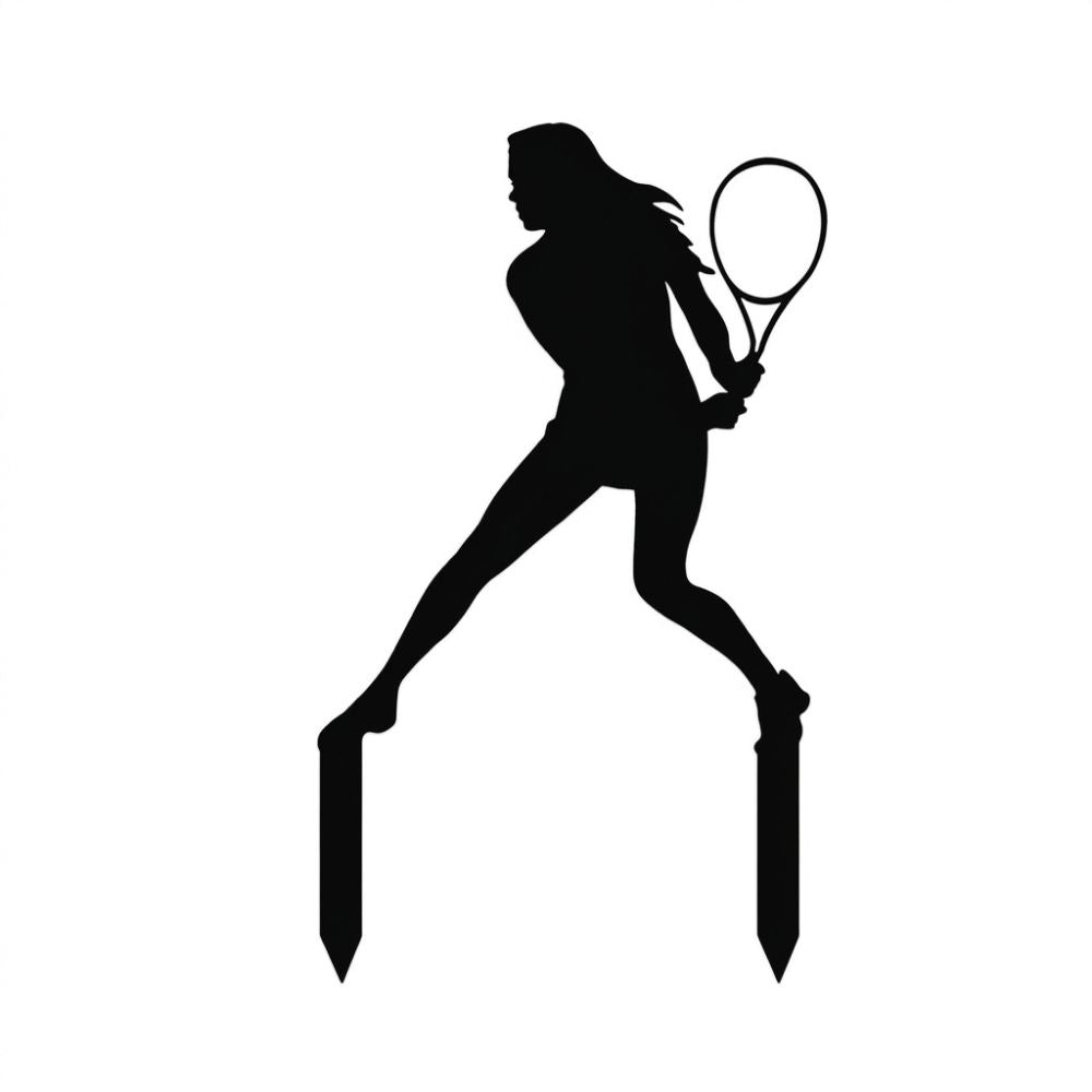 Kaketopp Tennisspiller jente, i metall