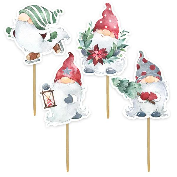 Kaketopper cupcakesdekorasjoner julenisse