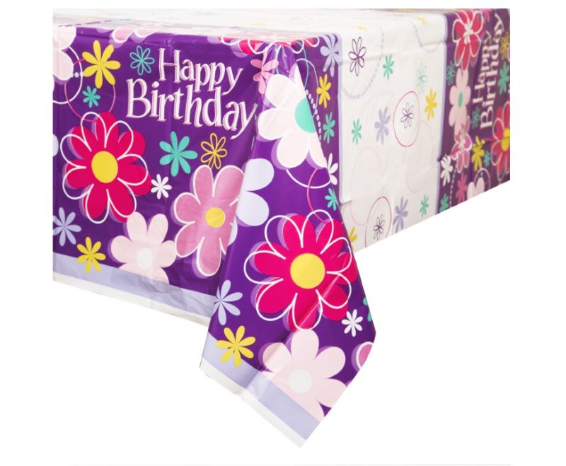 Lilla bursdags blomster plastduk