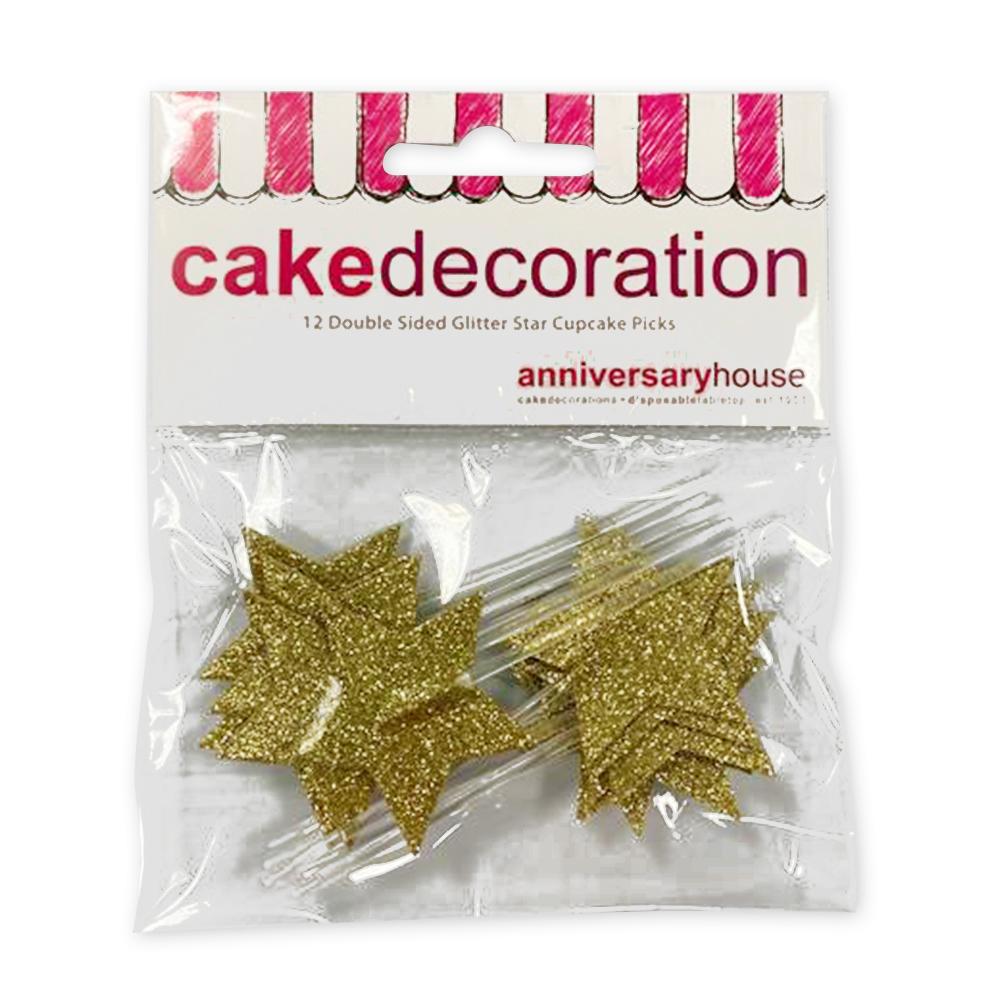 Cupcake topper stjerne i gull