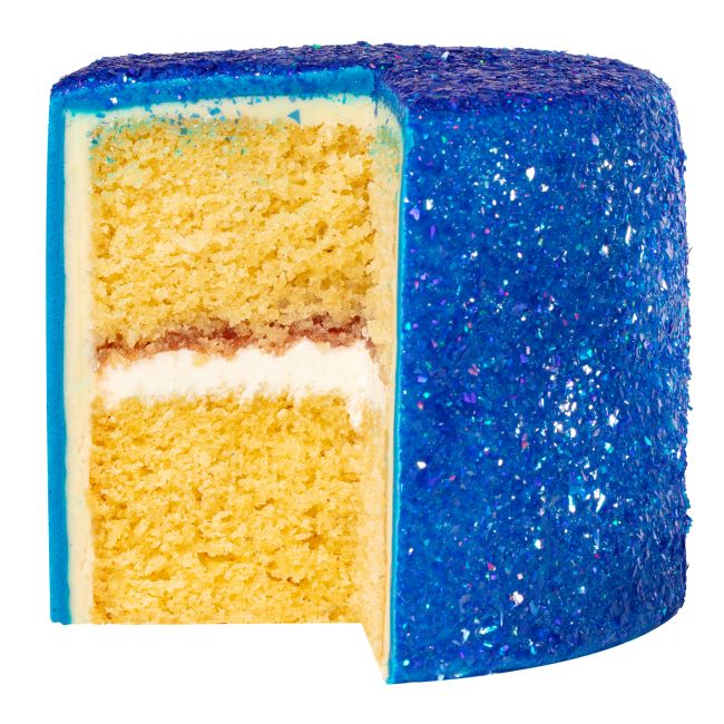 Spiselige glitterflak til kake - blå