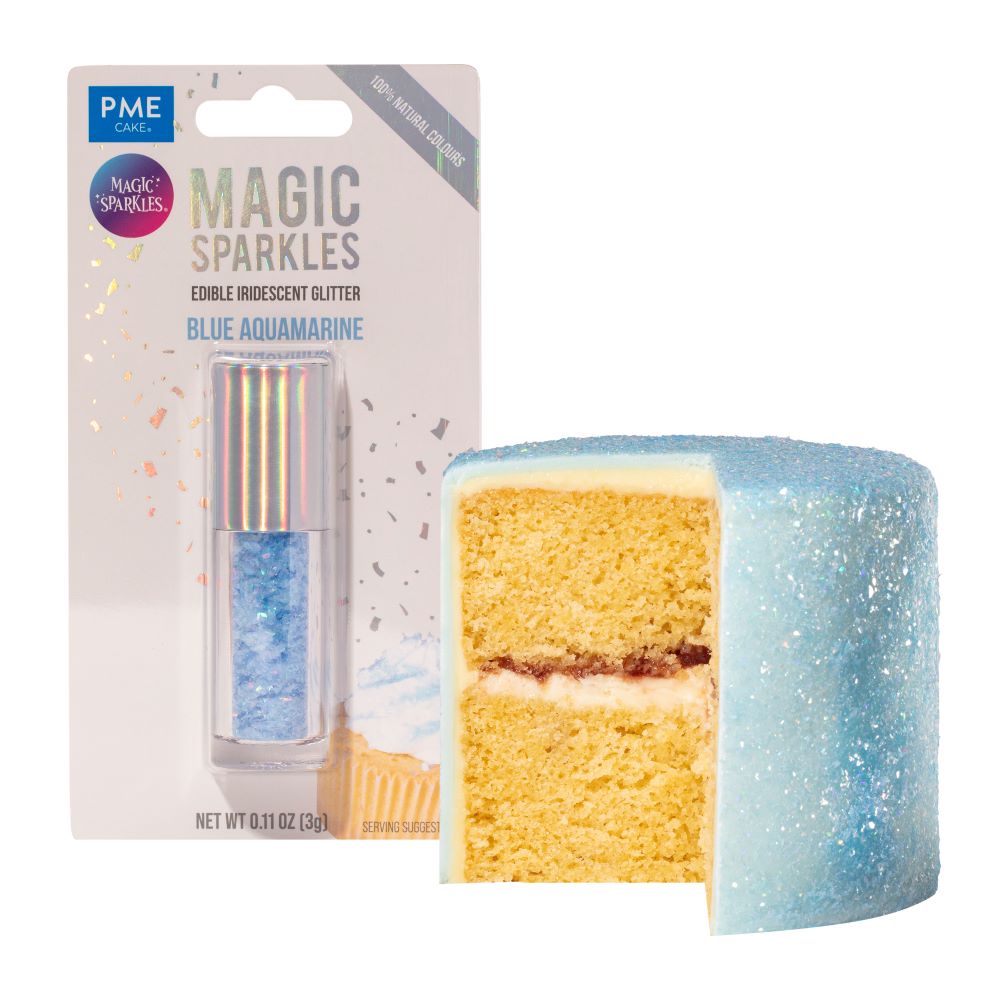 Magic sparkles spiselige glitterflak - blue aquamarine