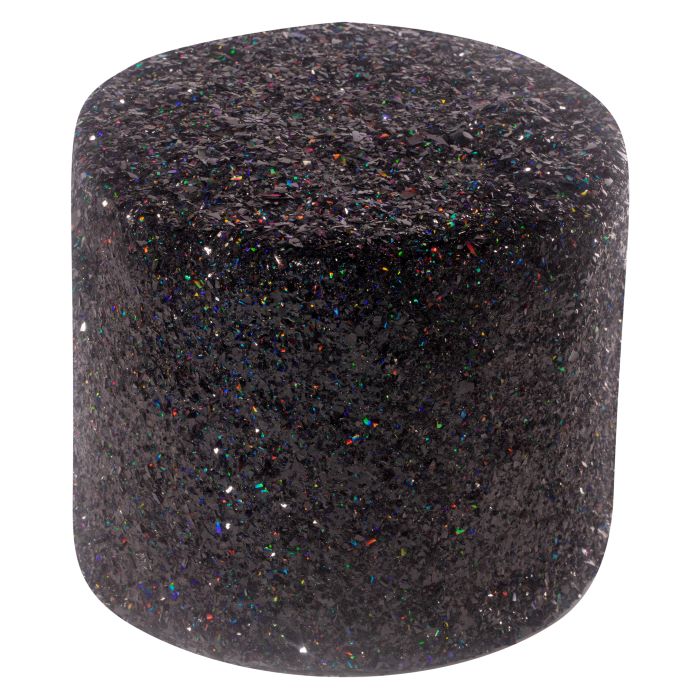 Spiselig, svart glitterflak til kake