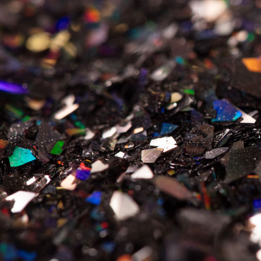 Spiselige glitterflak - svart
