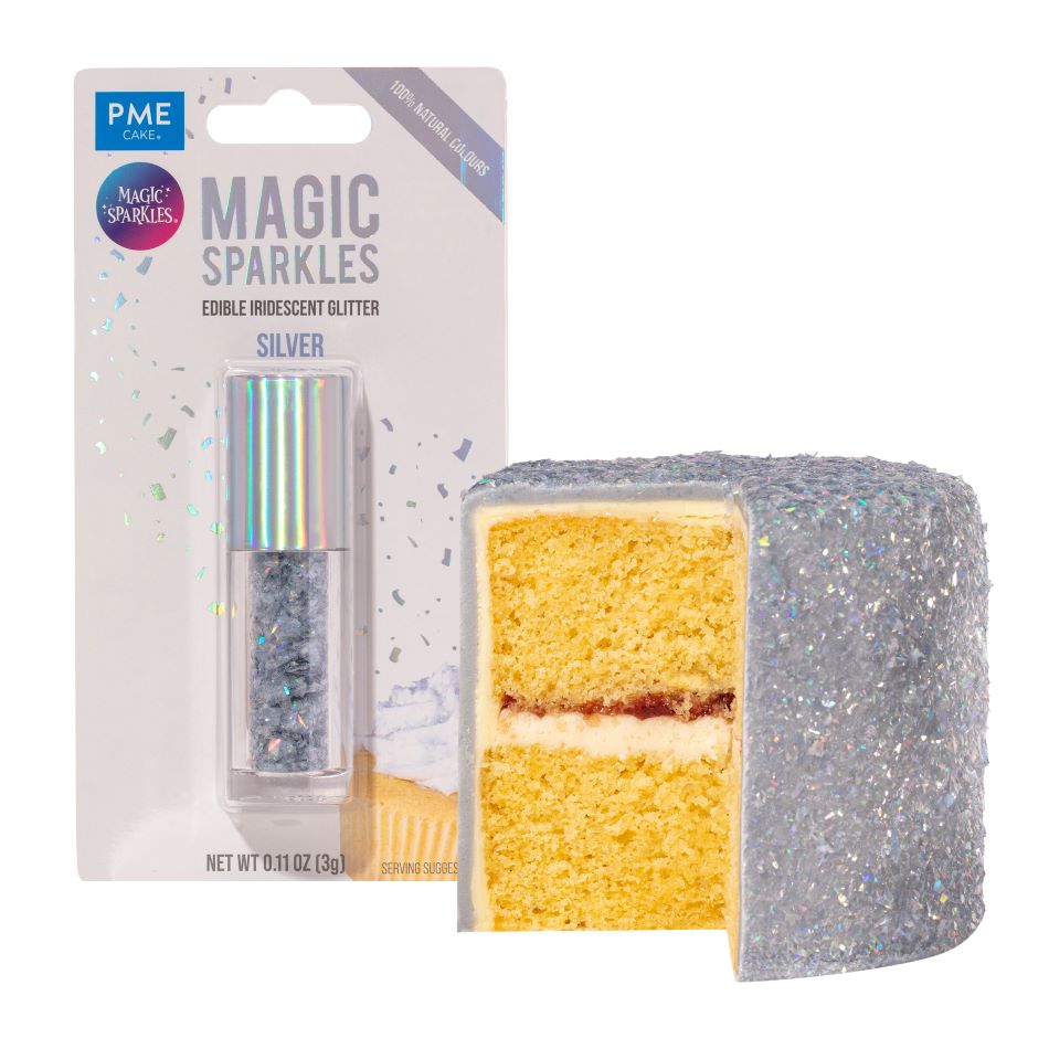 PME Magic Sparkles – Spiselige glitterflak -Sølv-, 3g