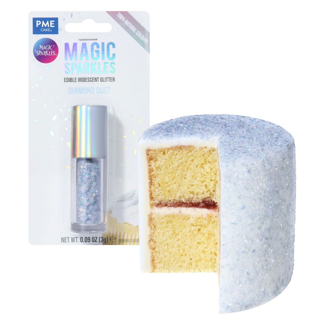 Spiselige glitterflak til kake