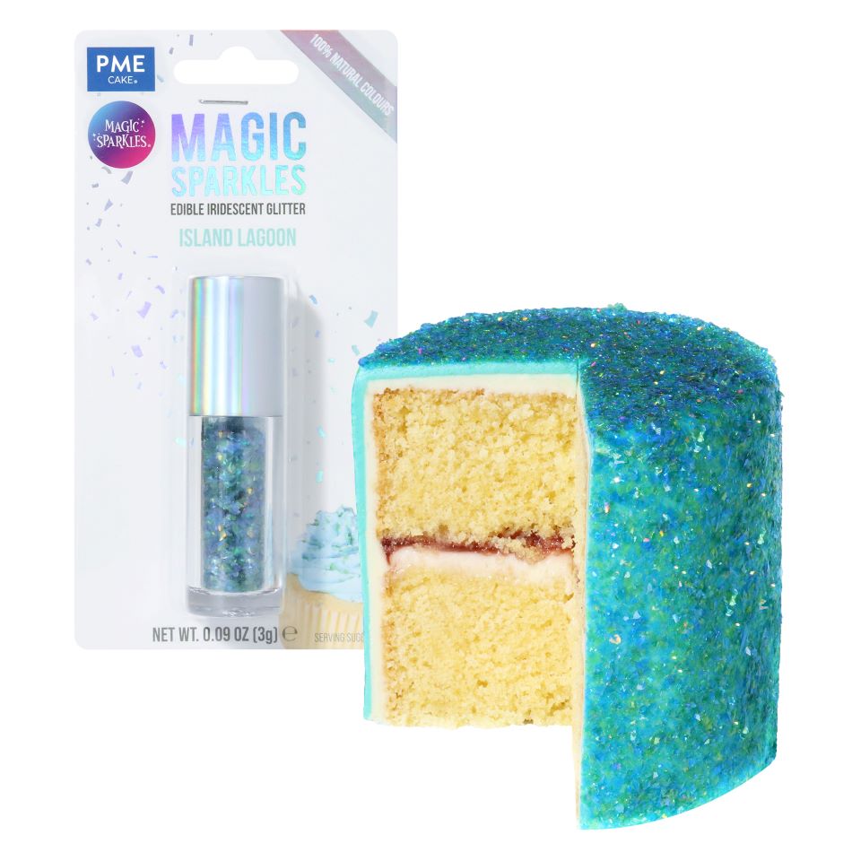 Turkis glitter til kake