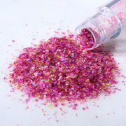 Spiselige glitterflak - rosa og gull