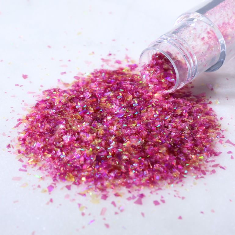Spiselige glitterflak - rosa og gull