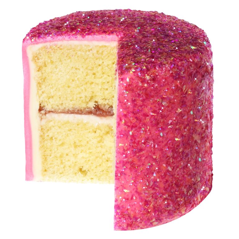 Rosa glitterflak - spiselig