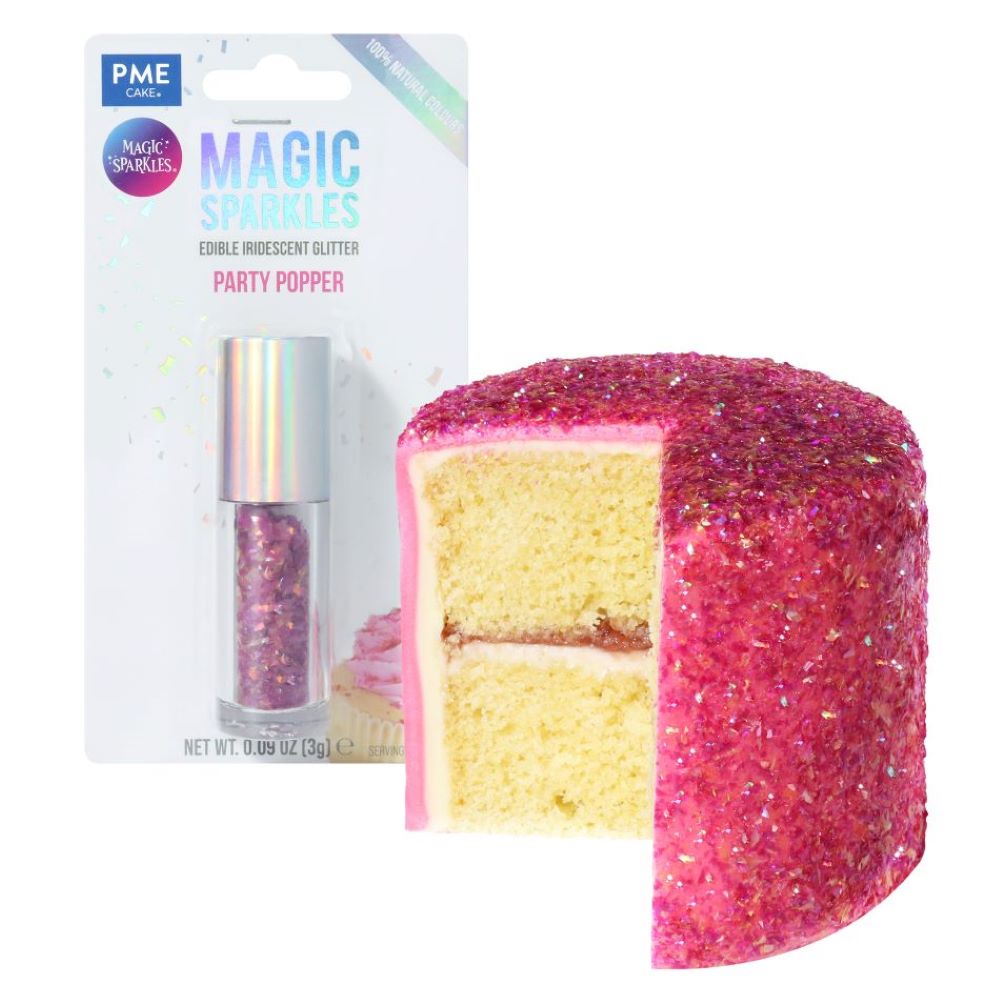 Spiselig glitter til kake - rosa