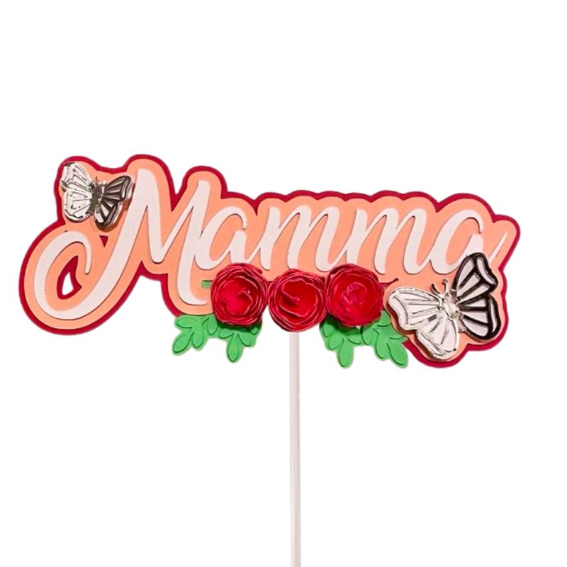 Kaketopp til morsdag mamma med roser