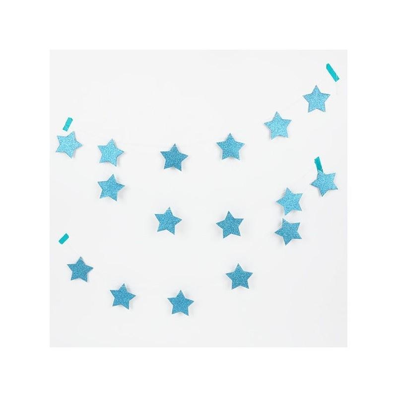 My little day blå glitter stjerne girlander