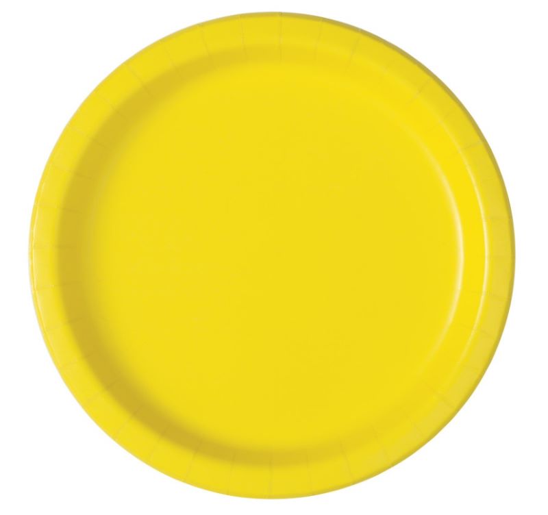 Neon yellow papptallerken 17cm