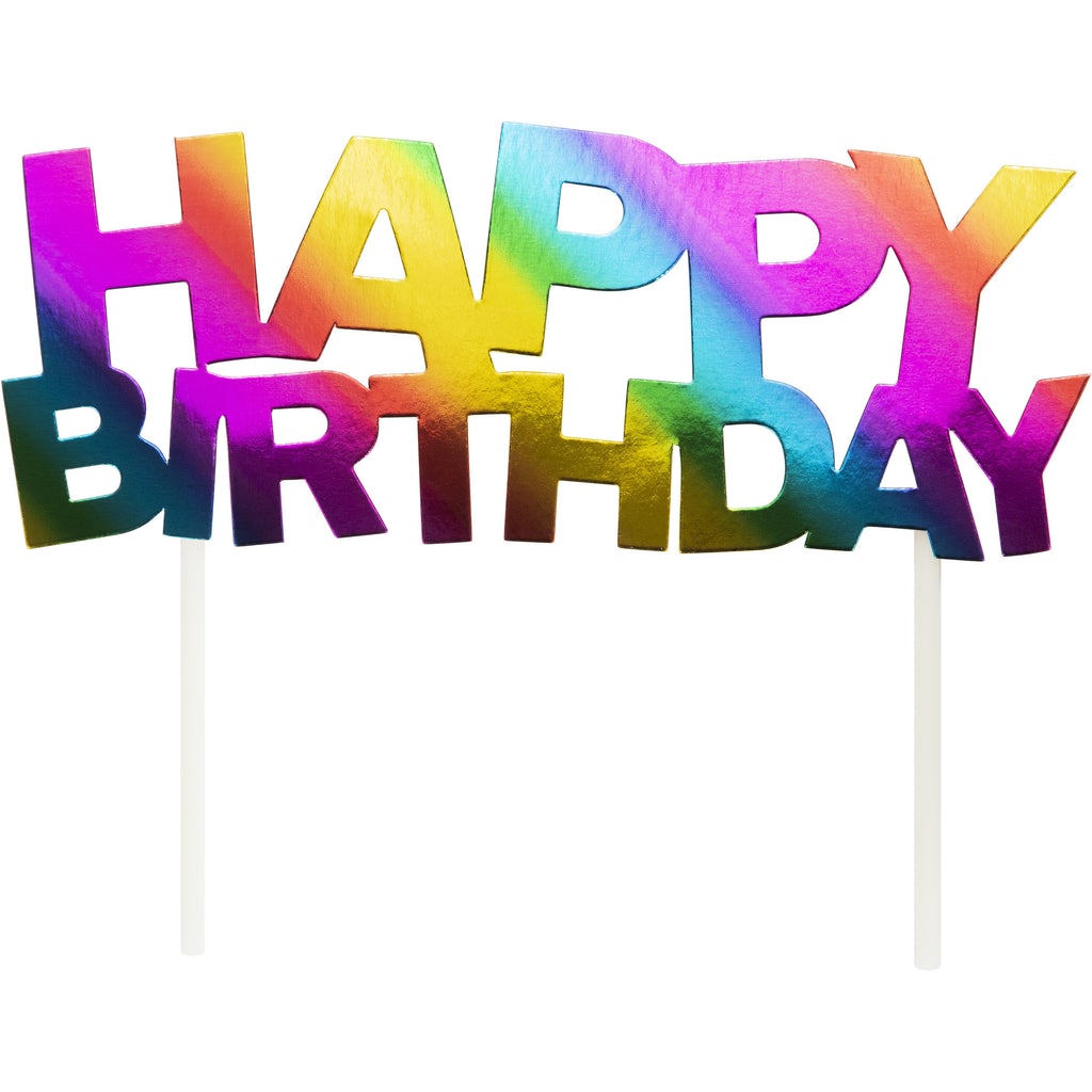 Kaketopp regnbuefarger, happy birthday