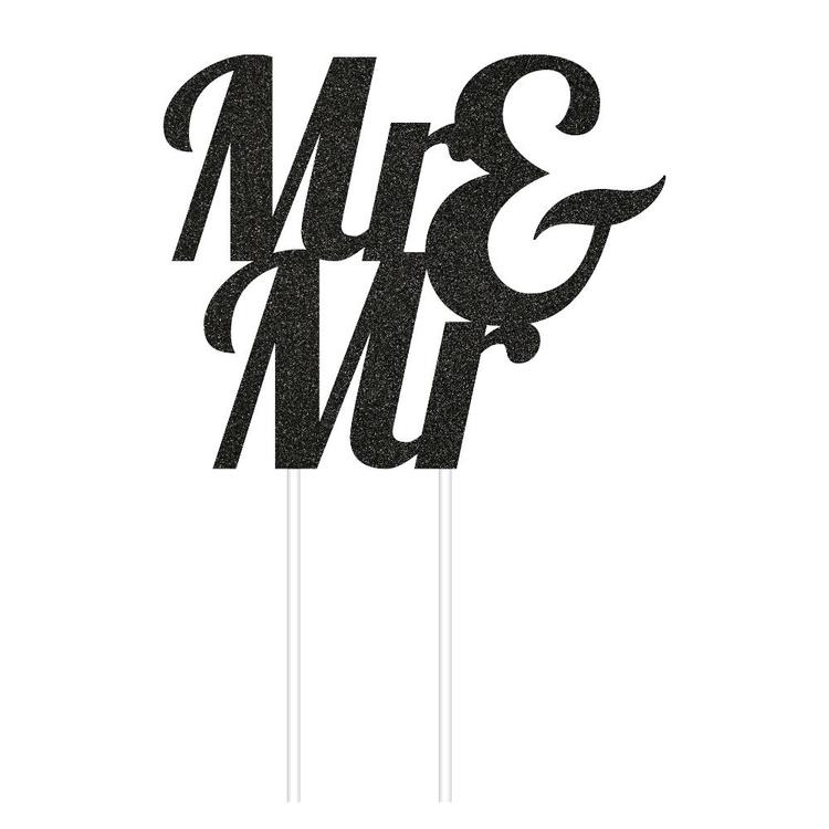 Kaketopp "Mr&Mr" -Svart-