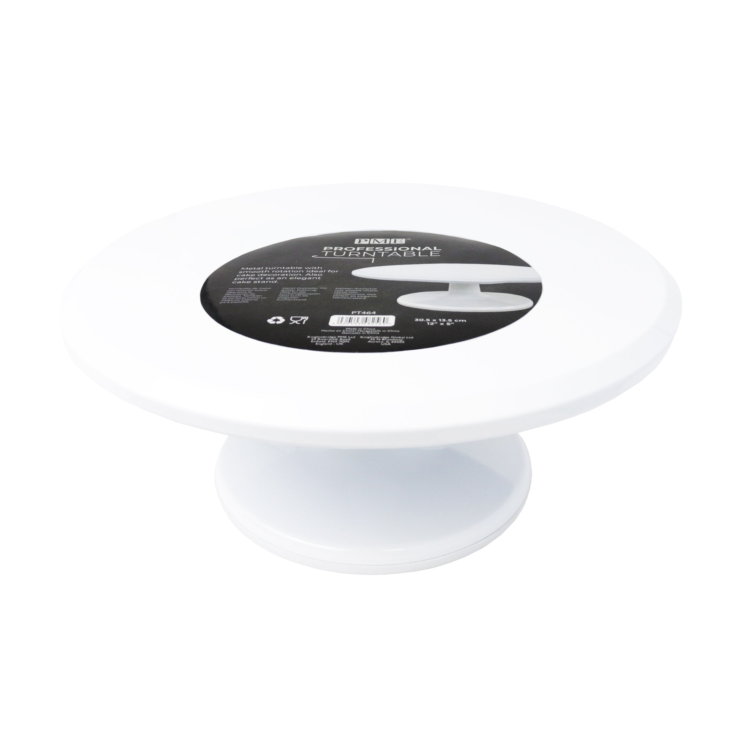 Aluminium Kakedreier -Hvit- Ø30,5cm
