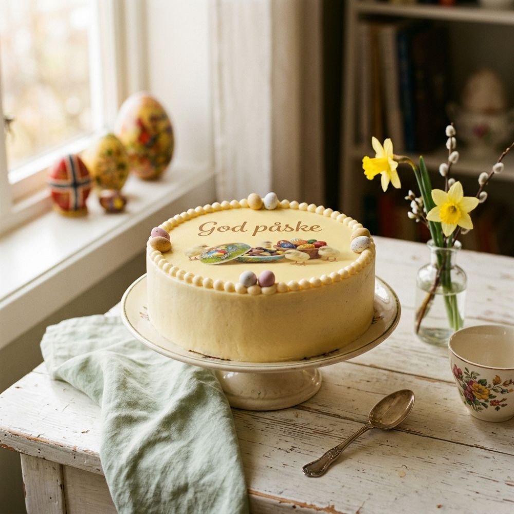Kakebilde God påske, 20cm