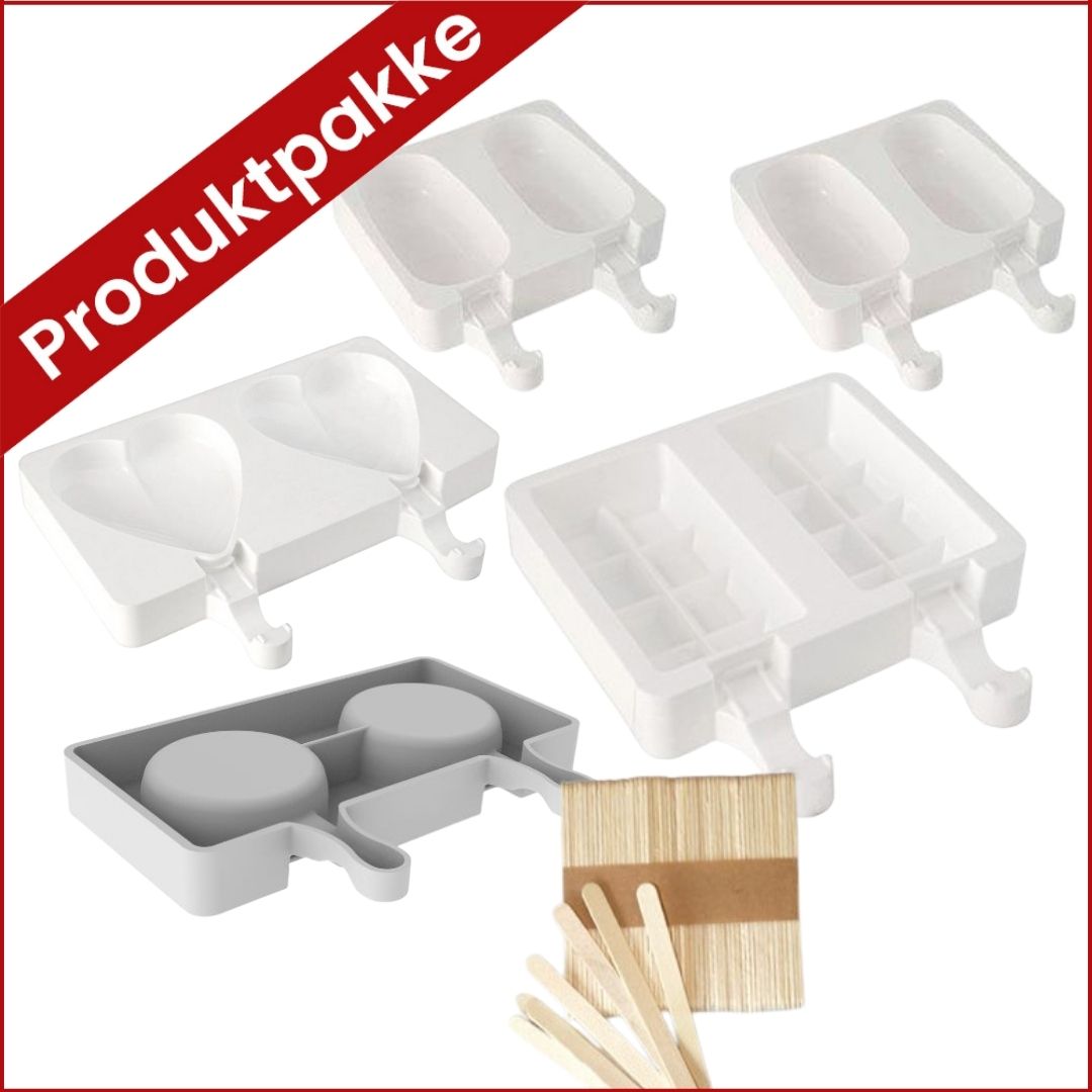 Pakke med standard ispinneformer - 4 ulike