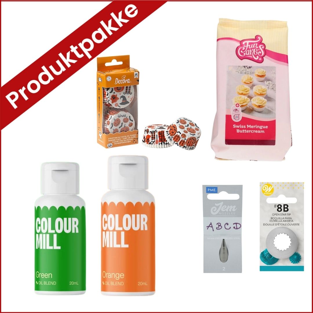 Produktpakke til gresskarcupcakes