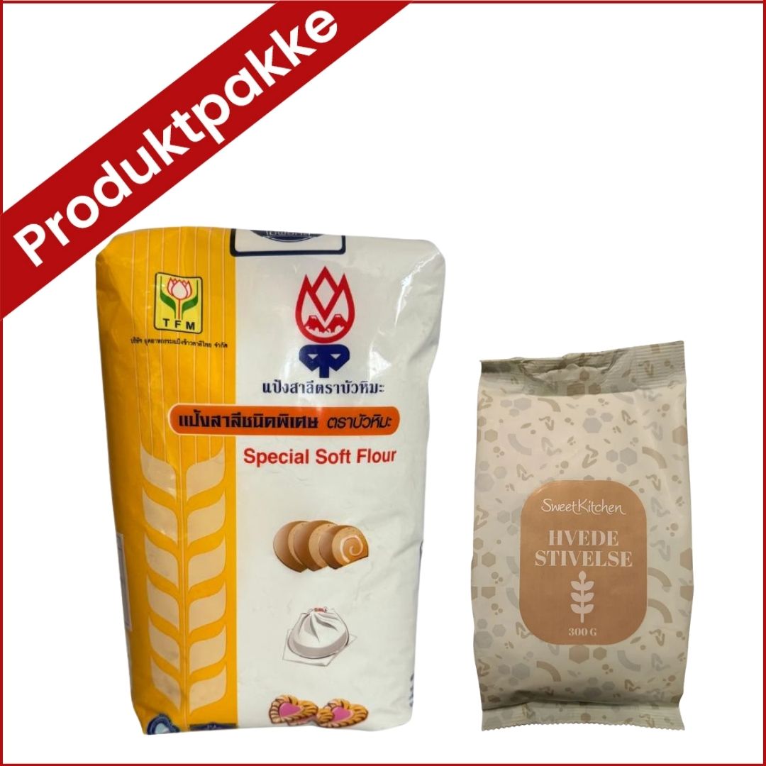 Kakemel-pakke med finmalt hvetemel og hvetestivelse – lag kakemel selv