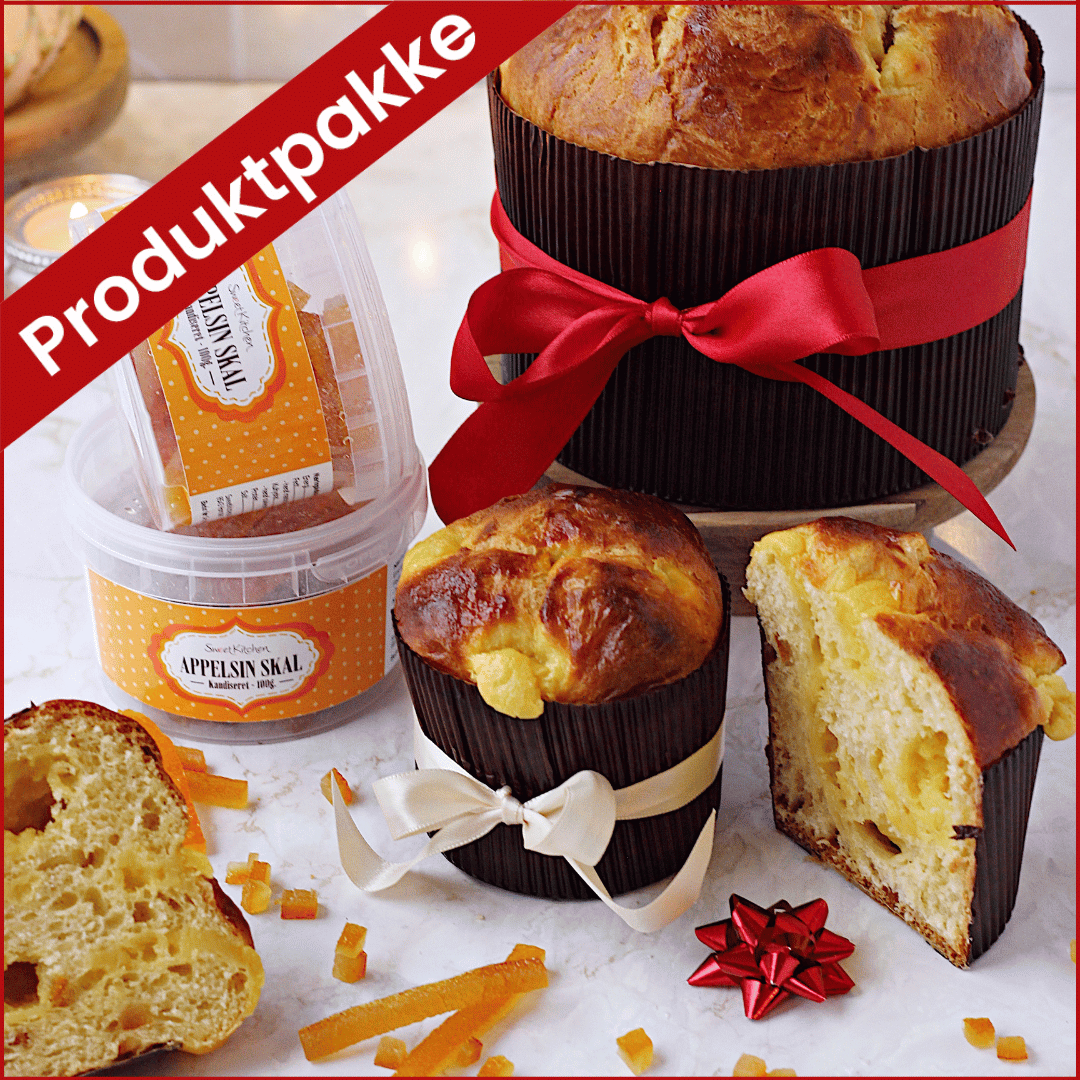 Produktpakke til Panettone <h3 class="font-claude-response-subheading text-text-100 mt-1 -mb-1.5">Panettone Produktpakke medium - Alt du trenger for luksuriøs hjemmebaking 
 Har du lyst til å lage en luksuriøs, italiensk panettone hjemme, men vet ikke helt hvilke spesialredskaper du trenger? Denne produktpakken gir deg alt du trenger av spesialutstyr og ingredienser for å lage to medium store pane