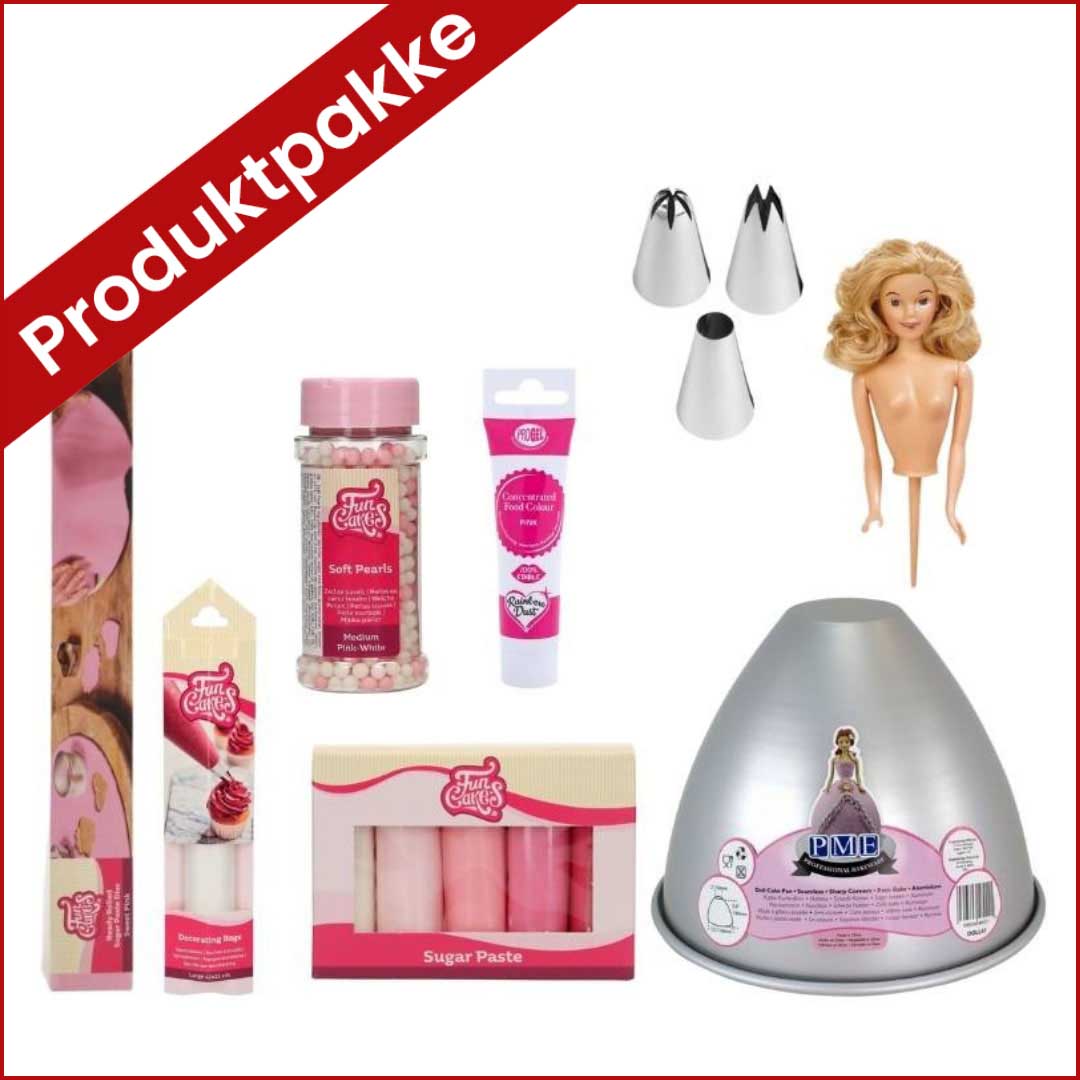 Produktpakke til dukkekake - Rosa