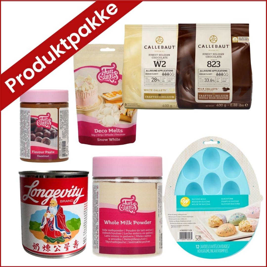 produktpakke til sjokoladeegg med melkekrem