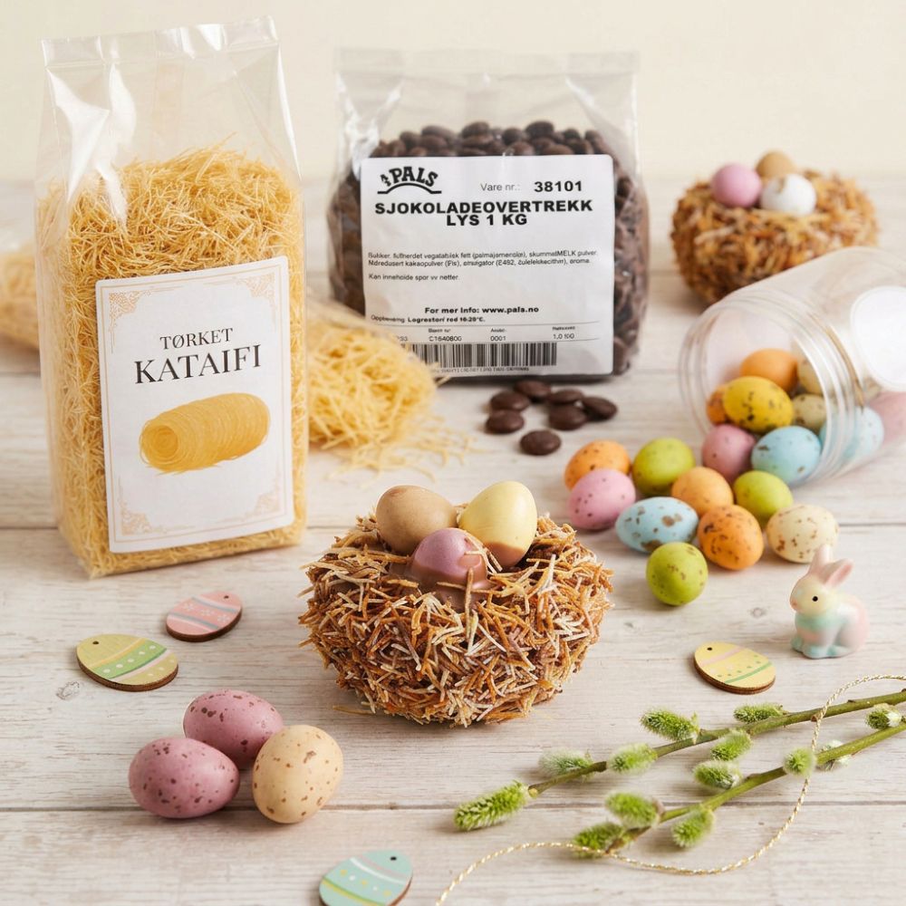 Produktpakke til Fuglereir-cupcakes med sjokolade-egg