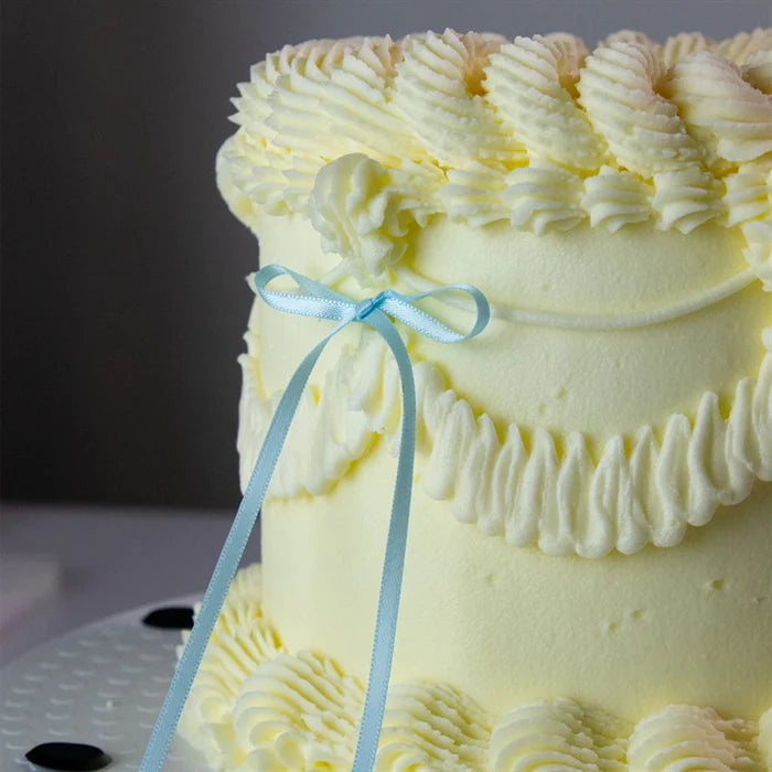 Kaketopp Sløyfe av satengbånd, Blå, 8 stk