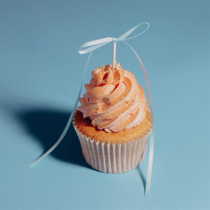 Kaketopp Sløyfe av satengbånd, Blå, 8 stk