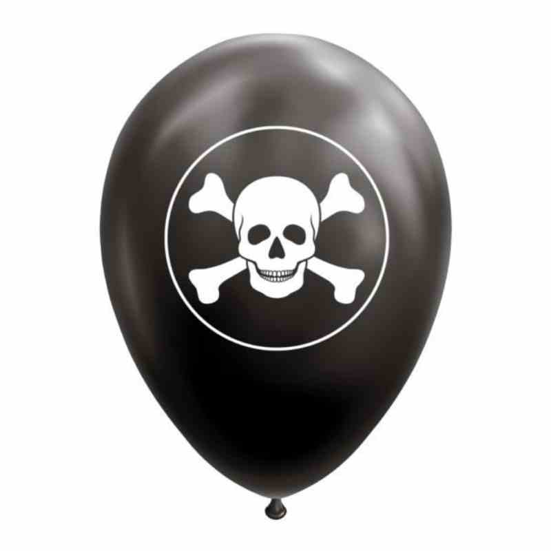 Ballonger, svart -Hodeskalle- pk/8