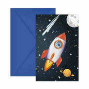 Invitasjonskort Verdensrommet - Rocket Space, pk/6